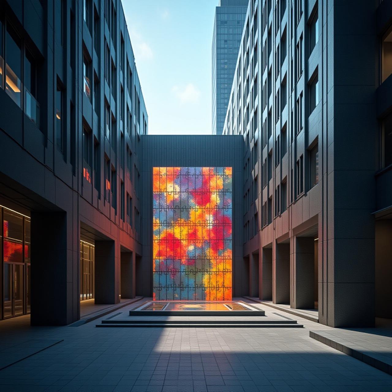 Stunning modern hotel architecture blending with contemporary art installations